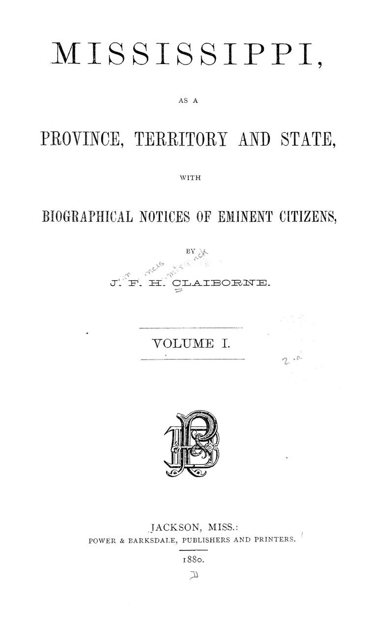 Mississippi, as a province, territory, and stateOn openlibrary.org