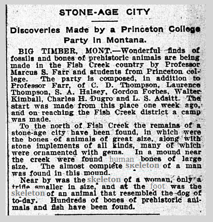 Princeton College Party in Montana per Minneapolis 1903 Newspaper.