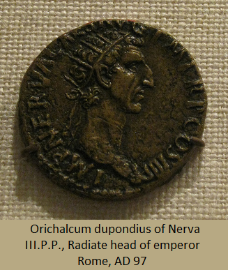 Orichalcum dupondius of Nerva
